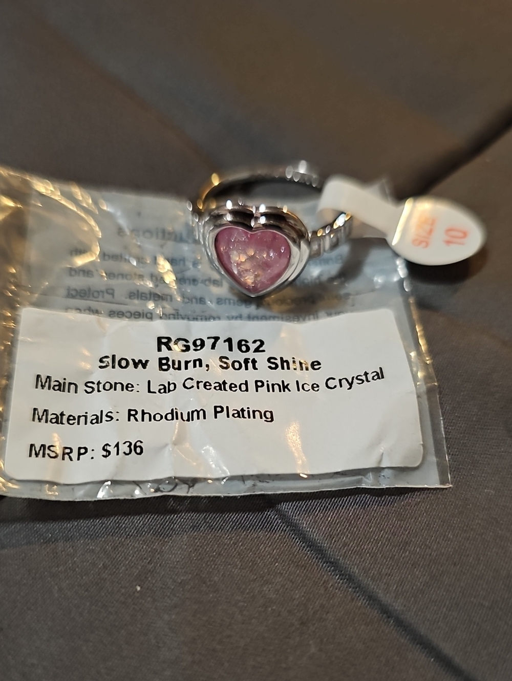 Bombparty Slow Burn Soft Shine Ring Size 10